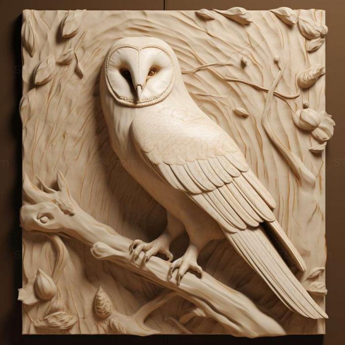 Nature and animals (st barn owl 4, NATURE_6304) 3D models for cnc